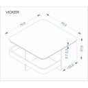 TUCK modern dohányzóasztal 2 puffal – fekete márvány / dió - 70cm