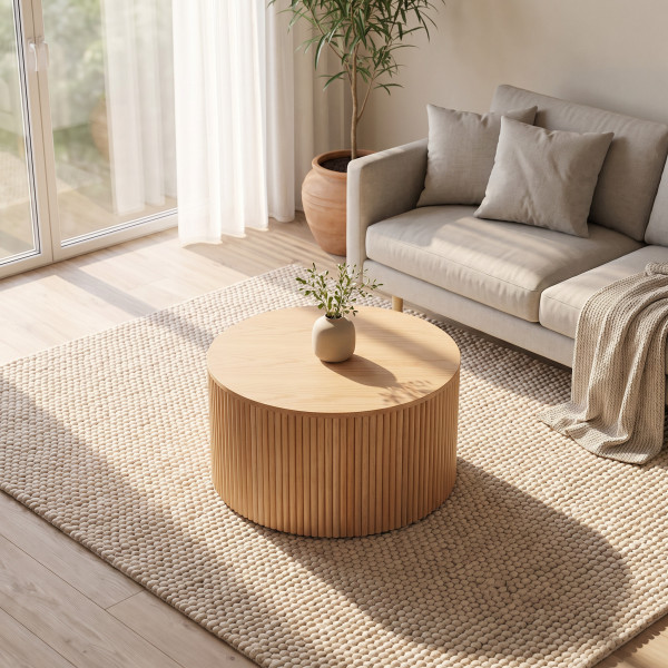 GRAIN modern fa dohányzóasztal – natúr -80cm