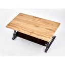 CROSS modern dohányzóasztal üvegpolccal – natúr tölgy / fekete - 110cm