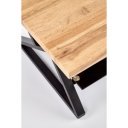 CROSS modern dohányzóasztal üvegpolccal – natúr tölgy / fekete - 110cm