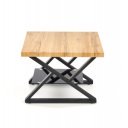 CROSS modern lerakóasztal üvegpolccal – natúr tölgy / fekete - 60cm