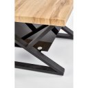 CROSS modern lerakóasztal üvegpolccal – natúr tölgy / fekete - 60cm