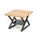 CROSS modern lerakóasztal üvegpolccal – natúr tölgy / fekete - 60cm