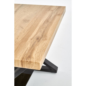 CROSS modern lerakóasztal üvegpolccal – natúr tölgy / fekete - 60cm