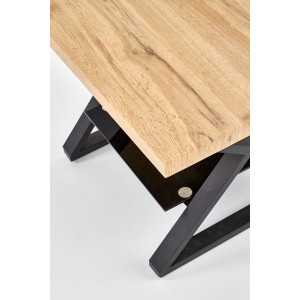 CROSS modern lerakóasztal üvegpolccal – natúr tölgy / fekete - 60cm