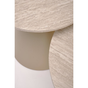 NEST modern 2 részes dohányzóasztal szett – travertin / kasmír -70/50cm