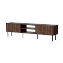 MELLOW modern TV-szekrény  –  dió / fekete márvány - 200cm
