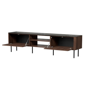 MELLOW modern TV-szekrény  –  dió / fekete márvány - 200cm