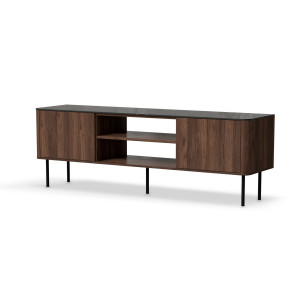 MELLOW modern TV-szekrény – dió / fekete márvány – 150 cm Elemes bútor