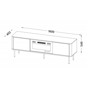 MELLOW modern TV-szekrény – dió / fekete márvány – 150 cm