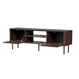 MELLOW modern TV-szekrény – dió / fekete márvány – 150 cm