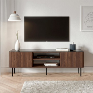 MELLOW modern TV-szekrény – dió / fekete márvány – 150 cm Elemes bútor