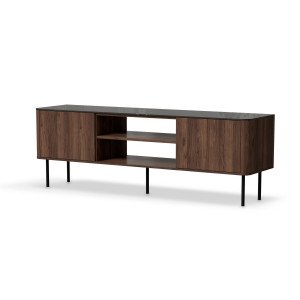 MELLOW modern TV-szekrény – dió / fekete márvány – 150 cm Elemes bútor