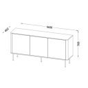 MELLOW modern komód – dió / fekete márvány – 160 cm