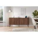 MELLOW modern komód – dió / fekete márvány – 160 cm
