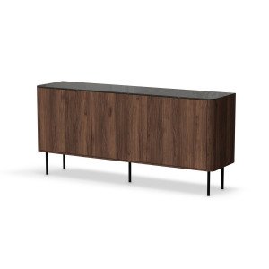 MELLOW modern komód – dió / fekete márvány – 160 cm Elemes bútor
