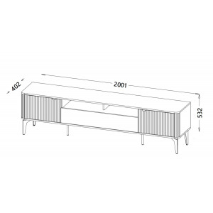 SOFTLINE modern TV-szekrény – kasmír / tölgy – 200 cm