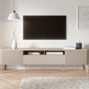 SOFTLINE modern TV-szekrény – kasmír / tölgy – 200 cm Elemes bútor