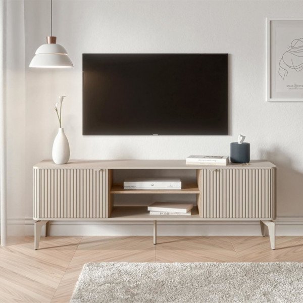SOFTLINE modern TV-szekrény – kasmír / tölgy –160 cm