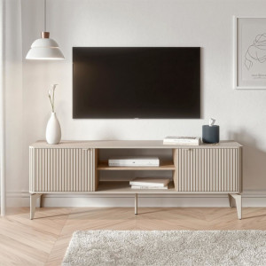 SOFTLINE modern TV-szekrény – kasmír / tölgy –160 cm Elemes bútor