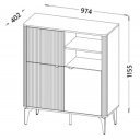 SOFTLINE modern magas komód – kasmír / tölgy – 97 cm