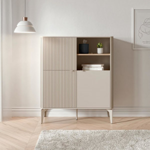 SOFTLINE modern magas komód – kasmír / tölgy – 97 cm Elemes bútor