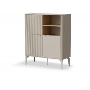 SOFTLINE modern magas komód – kasmír / tölgy – 97 cm Elemes bútor