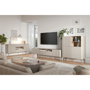 SOFTLINE modern komód – kasmír / tölgy – 160 cm