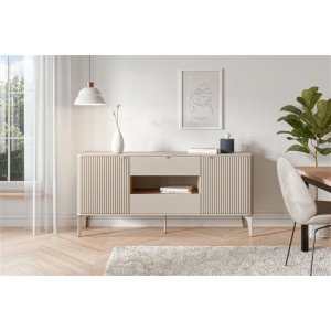 SOFTLINE modern komód – kasmír / tölgy – 160 cm