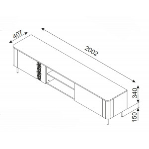 MUSE modern TV-szekrény – kasmír – 200 cm