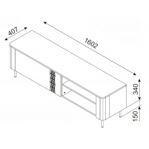 MUSE modern TV-szekrény – kasmír – 160 cm