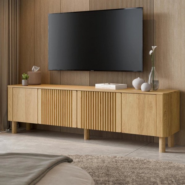 GROOVE modern TV-szekrény – tölgy – 190 cm