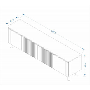 GROOVE modern TV-szekrény – tölgy – 190 cm