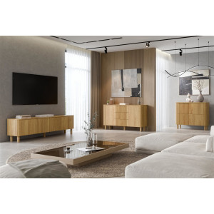 GROOVE modern magas komód – tölgy – 110 cm