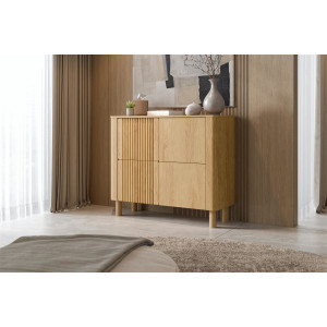 GROOVE modern magas komód – tölgy – 110 cm
