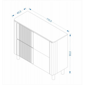 GROOVE modern magas komód – tölgy – 110 cm