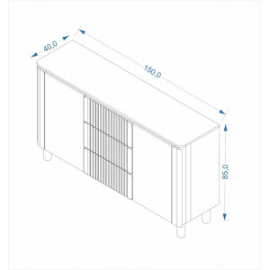 GROOVE modern komód – tölgy – 150 cm