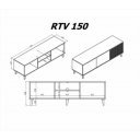 BLEND modern TV-szekrény – kasmír / dió – 150 cm
