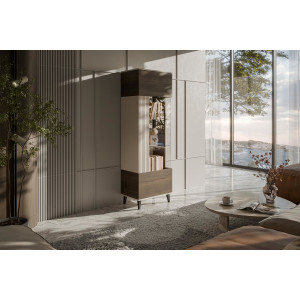 BLEND modern vitrin – kasmír / dió – 60 cm