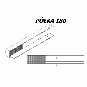 BLEND modern fali polc – kasmír / dió – 180 cm