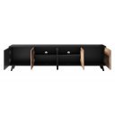 TONE modern TV-szekrény –  tölgy / fekete – 200 cm