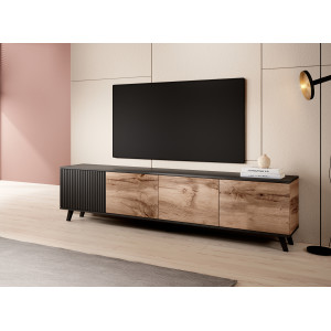TONE modern TV-szekrény –  tölgy / fekete – 200 cm