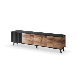 TONE modern TV-szekrény –  tölgy / fekete – 200 cm