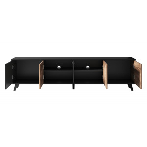 TONE modern TV-szekrény –  tölgy / fekete – 200 cm