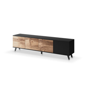 TONE modern TV-szekrény –  tölgy / fekete – 200 cm