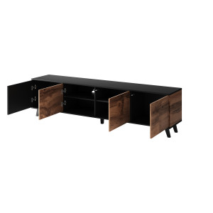 TONE modern TV-szekrény –  tölgy / fekete – 200 cm
