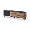TONE modern TV-szekrény – tölgy / fekete – 180 cm
