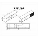 TONE modern TV-szekrény – tölgy / fekete – 180 cm