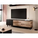TONE modern TV-szekrény – tölgy / fekete – 180 cm