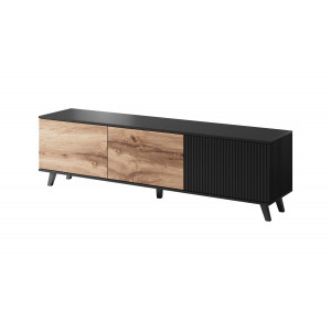 TONE modern TV-szekrény – tölgy / fekete – 180 cm